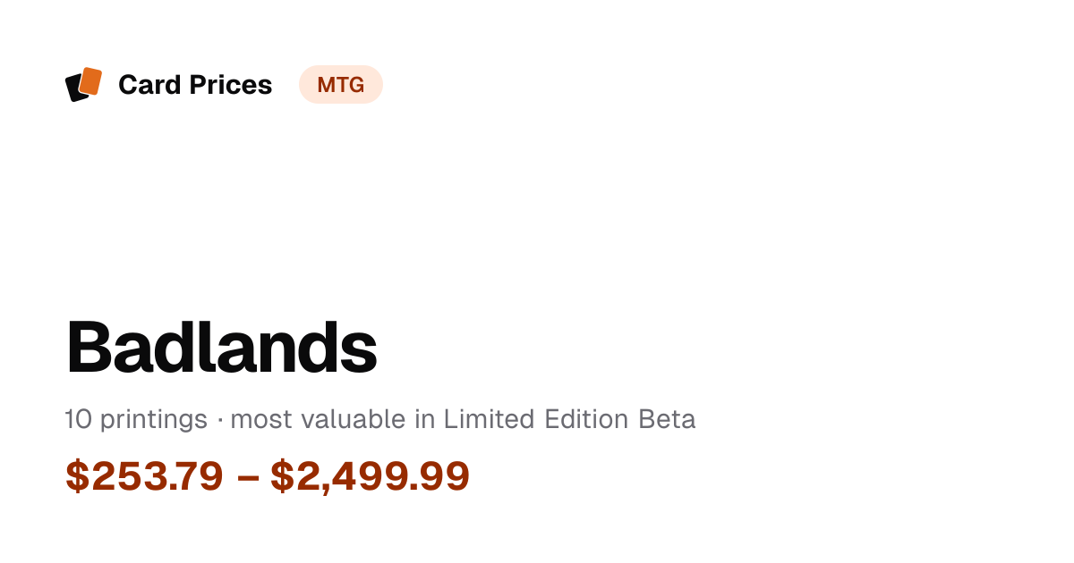 Badlands Price & Value | MTG Card Prices
